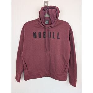 NO BULL Sweatshirt Hooded Spellout Active Athletic Workout Oversized Red Size S